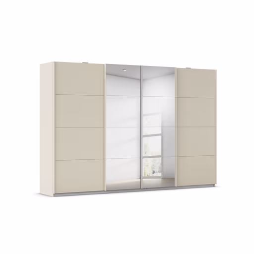 Schwebetürenschrank RIKK- B ca. 316 cm, Champagner, Spiegel