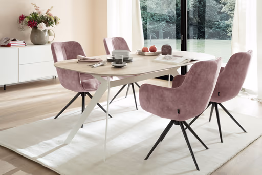 Armlehnstuhl Mis - Drehbar, Stoff, Weinrot, Gestell, Anthrazit