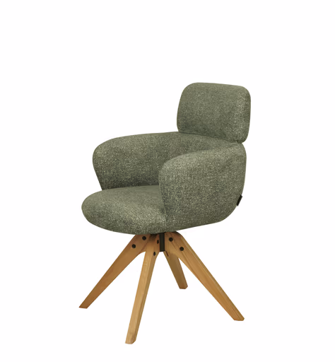 Armlehnstuhl MANJA - drehbar, Stoff, Grün