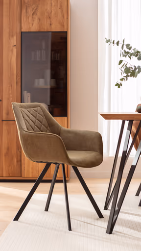 Armlehnstuhl Wesley - Stoff, Grün