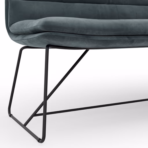 Bank Jukka - B ca. 200 cm, Stoff, Jade, Kufe, Schwarz