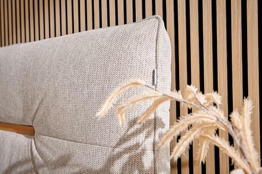 Boxspringbett Alpin - Liegefläche ca. 180x200 cm, Stoff, Graubeige
