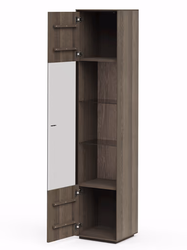 Vitrine Saratoga - links, Buche massiv, silbergrau geölt