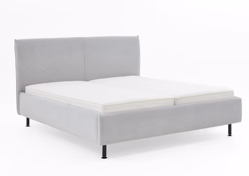 Polsterbett - Liegefläche ca. 180x200 cm, Feincord Silber