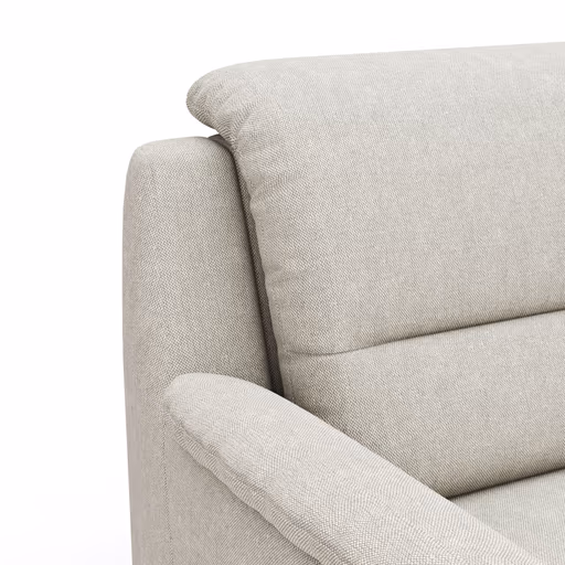 Ecksofa Cornella Classic - 2-Sitzer mit Ecke rechts, Stoff, Creme