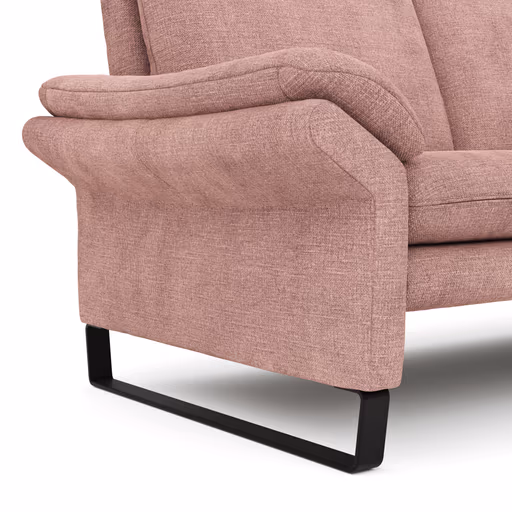 Ecksofa Tenero - 2-Sitzer mit Longchair rechts, Stoff, Helles Rosa