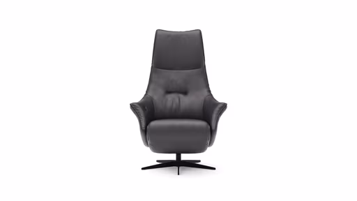 Relaxsessel Girona -  Relaxfunktion (motorisch), Leder, Schwarz