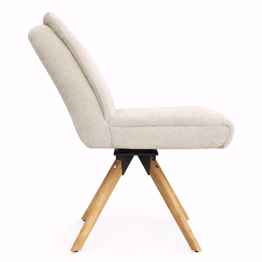 Stuhl Evania - Dreh und Relax-Funktion, niedriger Rücken, Stoff, Creme