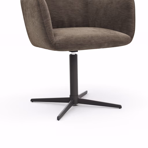 Armlehnstuhl Nashville - drehbar, Stoff, Dunkelbraun