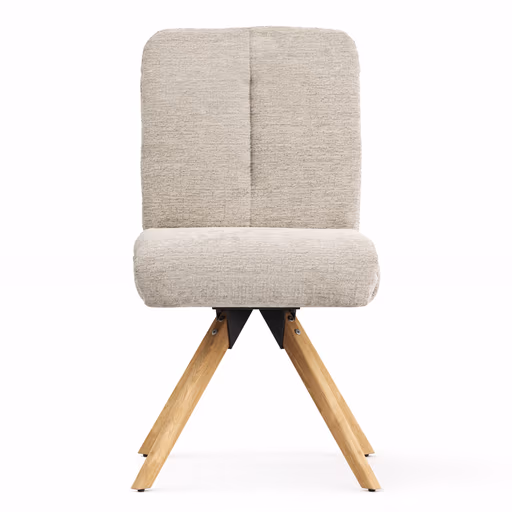 Stuhl Evania - Dreh und Relax-Funktion, niedriger Rücken, Stoff, Ecru