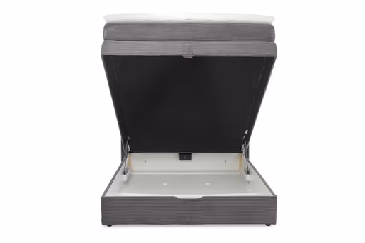 Boxspringbett JANETT- Liegefläche ca. 140x200 cm, Stoff, Grau