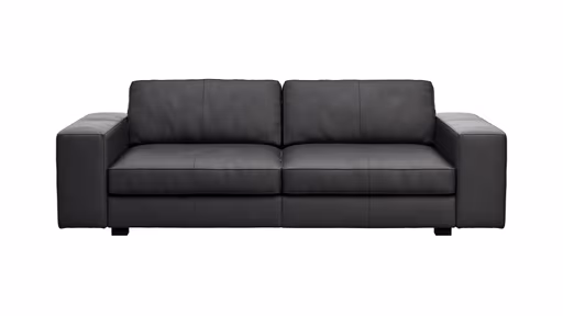Sofa Aprino 1 - 3,5-Sitzer XL, Dickleder, Schwarz, Armlehne Block breit