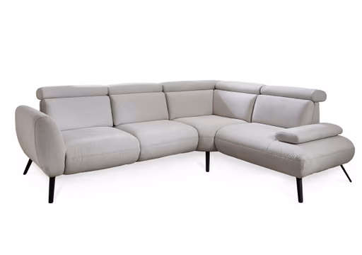 Ecksofa - 2-Sitzer mit Ecke rechts, Stoff, Beige