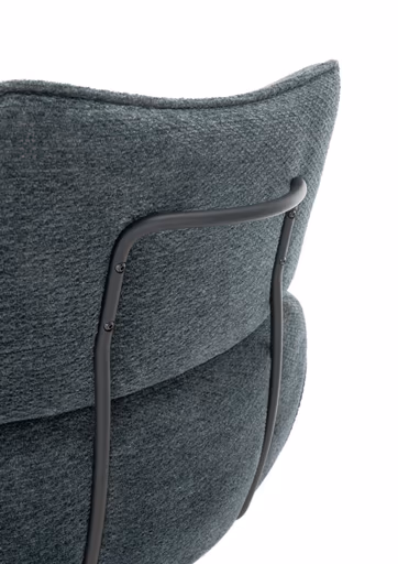 Armlehnstuhl MARGIT - drehbar, Stoff, Graublau