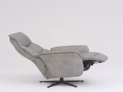 Sessel - Relaxfunktion, Leder, Grau