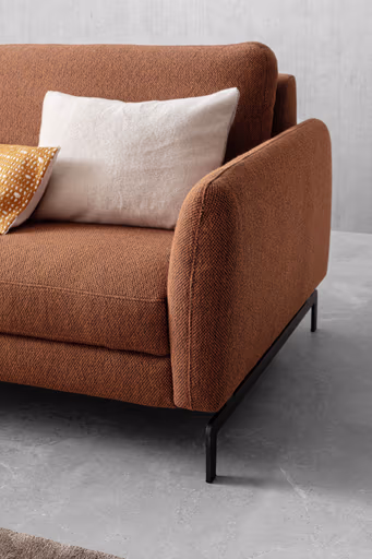 Ecksofa Enna - Longchair links mit 1,75-Sitzer, Stoff, Terracotta