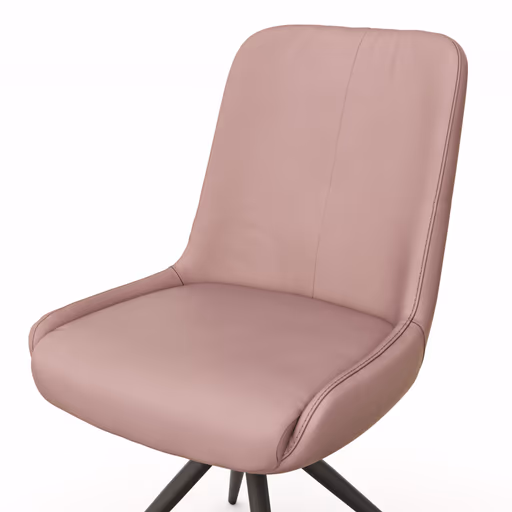 Stuhl Mis - Leder, Mauve, Gestell, Schwarz