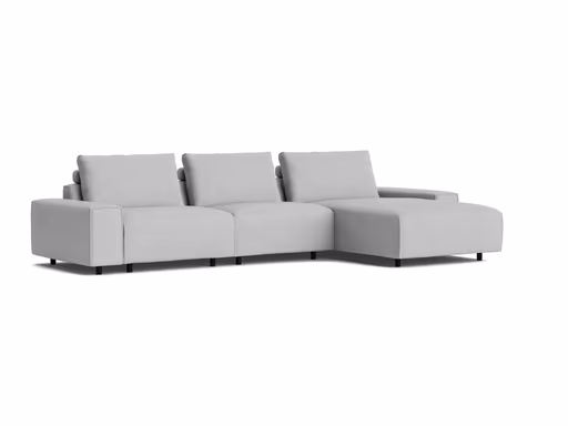 Ecksofa Serava - 2,5-Sitzer mit Longchair rechts, inkl. Relaxfunktion, Stoff, Grau