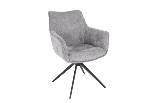 Armlehnstuhl MAIKE - drehbar, Stoff, Hellgrau