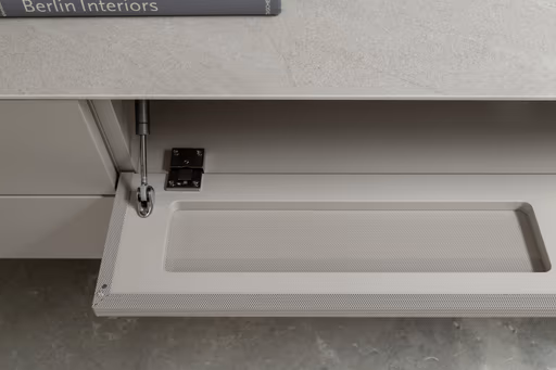 Wohnwand 3900 - Hängend, Lack matt, Kaschmir, Helles Rosa