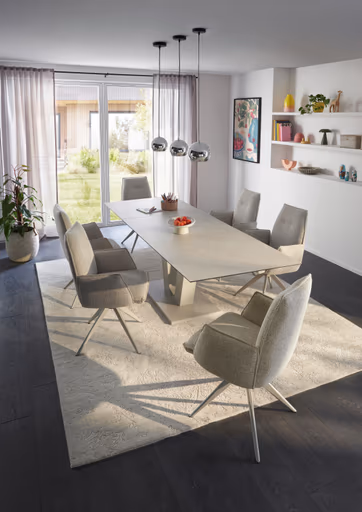 Esstisch Dinner - ausziehbar, LB ca. 160x 90 cm, HPL, Sand