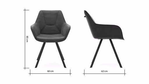 Armlehnstuhl Wesley - Stoff, Anthrazit
