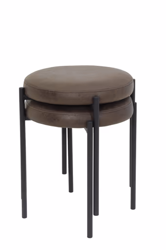 Hocker - Microfaser, Vintage Braun