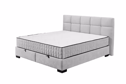 Boxbett - Liegefläche ca. 160x200 cm, Stoff, Silberfarben