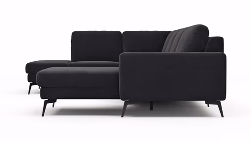 Wohnlandschaft Enna - Ecke links, 2,5-Sitzer, Longchair rechts, Stoff, Anthrazit