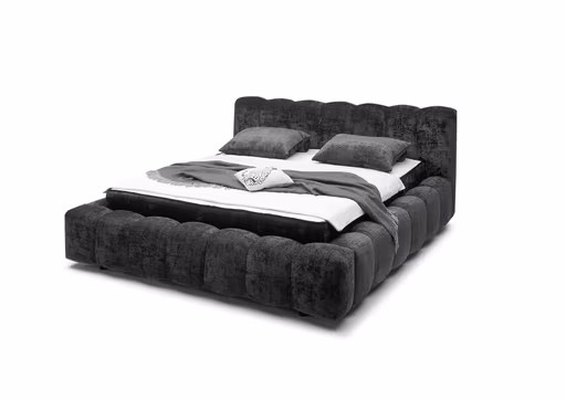 Polstergestell- Liegefläche ca. 180x200 cm, Stoff, Schwarz