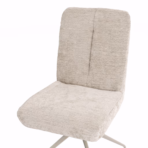 Stuhl Evania - Dreh und Relax-Funktion, hoher Rücken, Stoff, Ecru