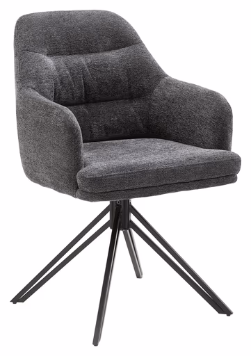 Armlehnstuhl - drehbar, Stoff, Anthrazit