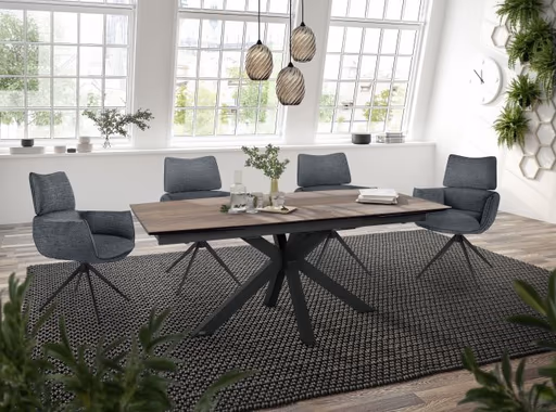 Esstisch MELANIA - ausziehbar, LB ca. 180x95, Keramik, Braun