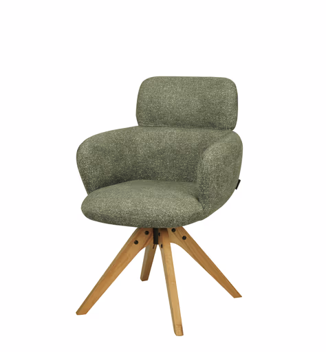 Armlehnstuhl MANJA - drehbar, Stoff, Grün