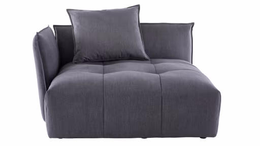 Ecksofa Palazzina - Longchair links, 1,5-Sitzer, Stoff, Dunkelgrau