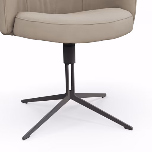 Armlehnstuhl Milana - drehbar, Leder, Offwhite