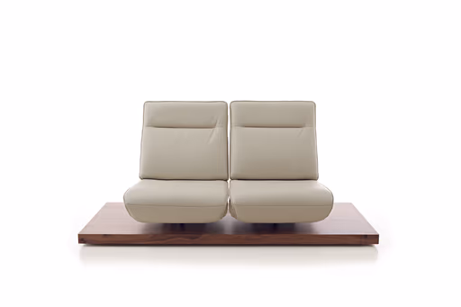 Sofa - 2-Sitzer, Relaxfunktion motorisch, Leder/Stoff Perlmutt