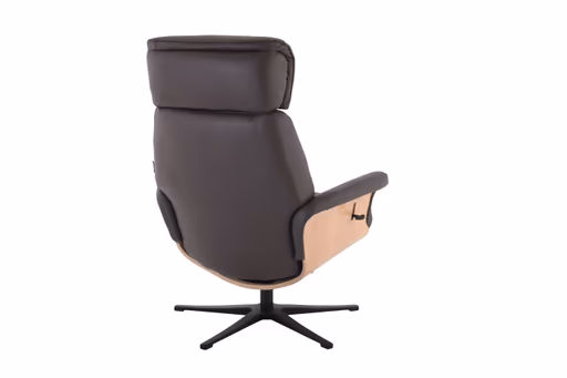 TV-Sessel MOANI mit Hocker - drehbar, Relaxfunktion, Kopfteilverstellung, Leder, Dunkelbraun