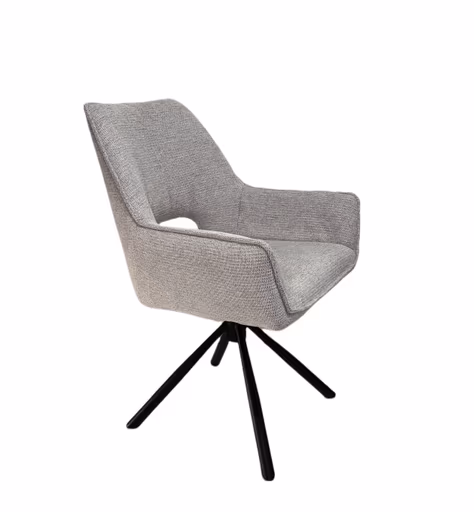 Armlehnstuhl MARESA - drehbar, Stoff, Silberfarben