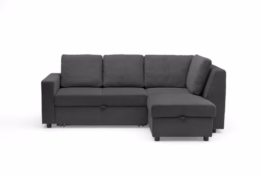 Ecksofa PRO FLEXX - 2-Sitzer, Ecke rechts inkl. Schlaffunktion und Bettkasten, Stoff, Anthrazit
