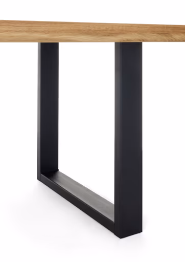 Esstisch - LB ca. 200x100 cm, Wildeiche massiv geölt, Schwarz