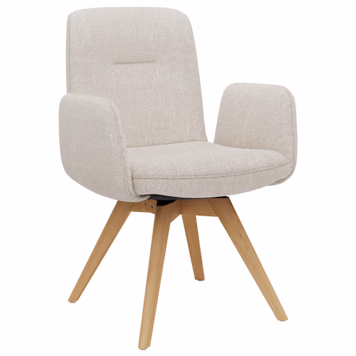 Armlehnstuhl Kamari - Stoff, Beige