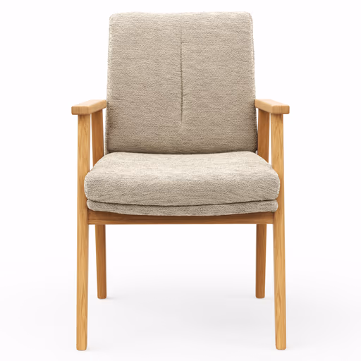 Armlehnstuhl Flore 2 - Stoff, Beige