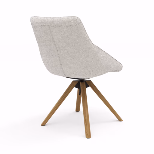 Stuhl Maluhia - mit niedriger Armlehne, drehbar, Stoff, Hellgrau