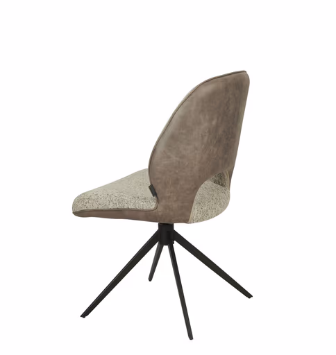 Stuhl MAILE - drehbar, Stoff, Braun