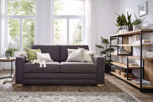 Sofa Lakeville 1 - 2-Sitzer inkl. Schlaffunktion, Stoff, Braun