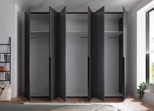 Drehtürenschrank- B ca. 270 cm, Graphit