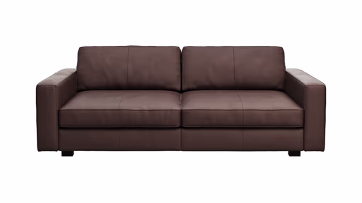 Sofa Aprino 2 - 3,5-Sitzer XXL, Dickleder, Dunkelbraun , Armlehne Block schmal