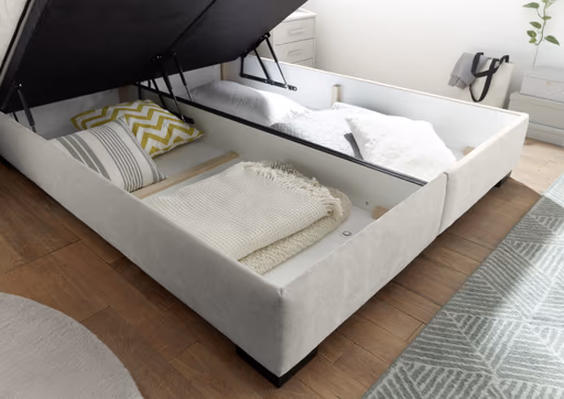 Boxbett - Liegefläche ca. 180x200 cm, Stoff, Sand