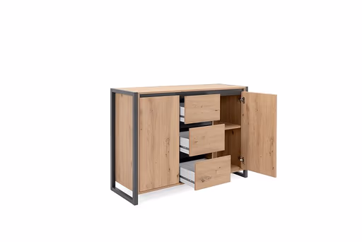 Kommode- Eiche Dekor, Anthrazit